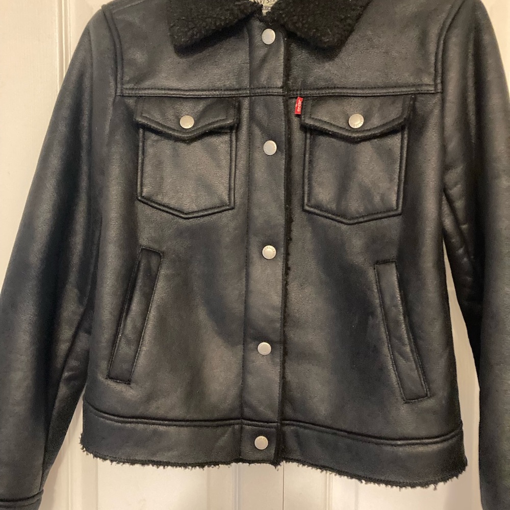 Levis  faux leather sherpa jacket